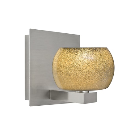 Besa Lighting Keno Vanity, Gold Sand, Satin Nickel Finish, 1x3W LED 1WF-KENOGD-LED-SN